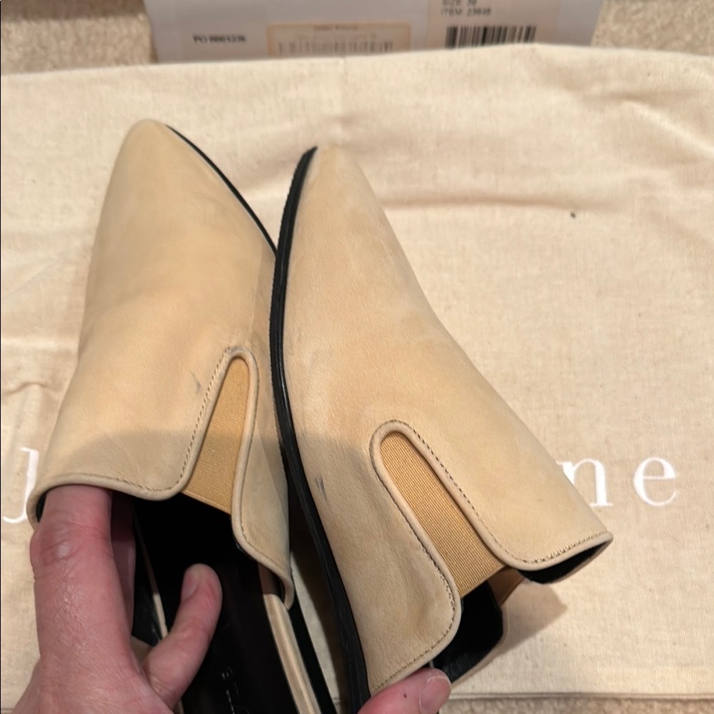 Jenni Kayne Beige Pointed-Toe Suede Mules - Picture 3 of 4